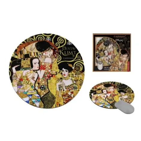 Podkładka pod myszkę Carmani 20x20cm okrągła - G. Klimt, Kolaż